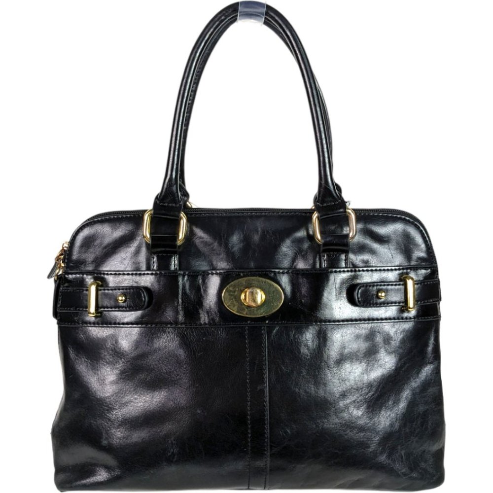 Giani Bernini Black Genuine Leather Satchel - Picture 5 of 16
